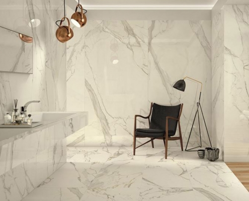 pavimenti e rivestimenti in marmo bianco
